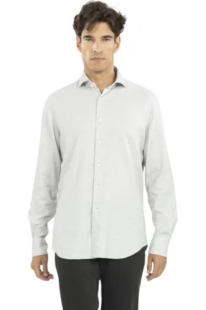 Xacus Skjorte, Herre, Grå, 3XL, Bomuld, Italiensk Mellemkrave Flanelskjorte