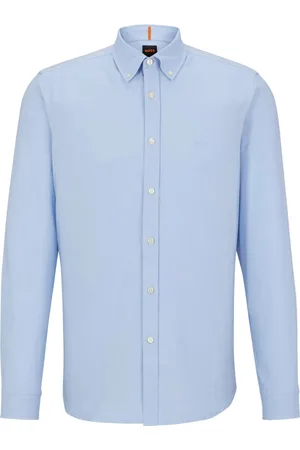 HUGO BOSS Skjorte, Herre, Blå, M, Bomuld, Regular Fit Oxford Bomuldsskjorte