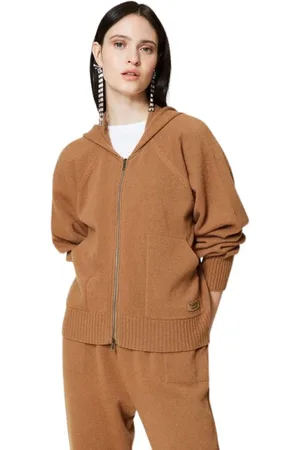 Twin-Set Strik, Dame, Brun, M, Uld, Cardigan
