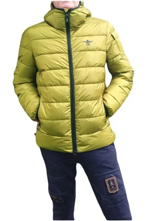 Aeronautica Militare Jakke, Herre, Grøn, 4XL, Uld, Hættet quiltet jakke