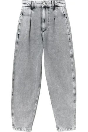 Twin-Set Jeans, Dame, Grå, W30, Bomuld, Højtaljede Gulerodssnit Jeans