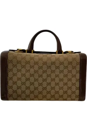 Gucci Pre-owned, Dame, Brun, ONE SIZE, Uld, Pre-owned Canvas rejsetasker