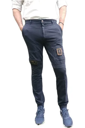 Aeronautica Militare Jeans, Herre, Sort, XL, Bomuld, Cargo Bukser - Anti-G, Inspireret af Italiensk Luftvåben