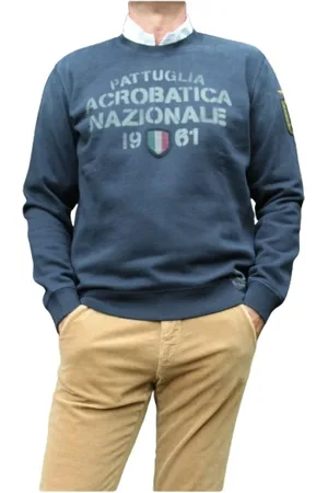 Aeronautica Militare Sweathshirts & Hoodies, Herre, Blå, 3XL, Bomuld, Vintage Vasket Sweatshirt