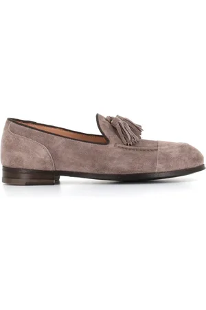 ALBERTO FASCIANI Sko, Dame, Grå, 37 EU, Læder, Grå Ruskind Tassel Loafers