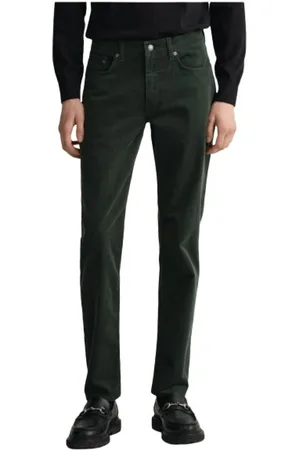 GANT Jeans, Herre, Grøn, W31, Bomuld, Slim Velvet Hayes Bukser