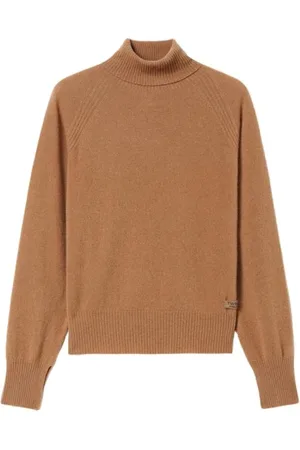 Twin-Set Strik, Dame, Brun, S, Uld, Brun Uld Kashmir Turtleneck Sweater