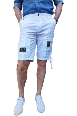 Aeronautica Militare Shorts, Herre, Hvid, L, Bomuld, Bomuld Bermuda Shorts med militær-inspirerede lommer