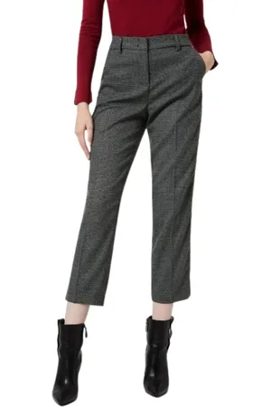 Liu Jo Bukser, Dame, Grå, XS, Polyester, Cropped Houndstooth Bukser