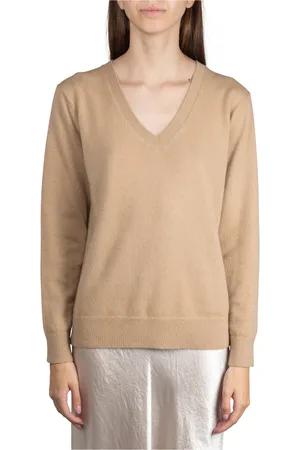 Vince Strik, Dame, Brun, M, Kamel Sweaters til Mænd