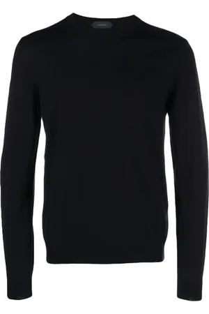 ZANONE Strik, Herre, Blå, S, Uld, Blå Sweaters til Mænd