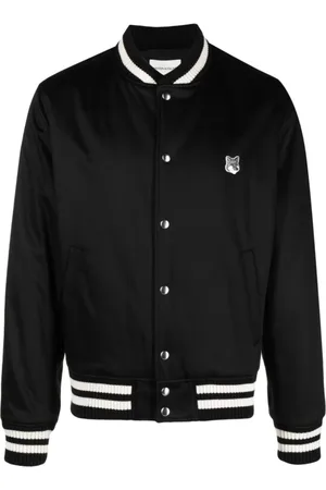 Maison Kitsuné Jakke, Herre, Sort, XS, Bomuld, Grå Fox Head Patch Jakke