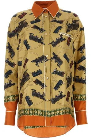 Bally Bluser & Skjorter, Dame, Flerfarvet, S, Uld, Silkeskjorte med Print