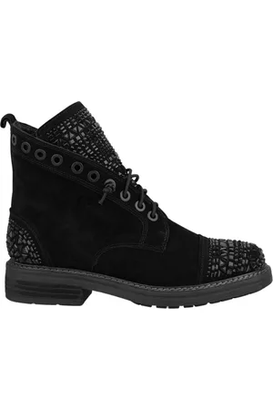 Alma en Pena Sko, Dame, Sort, 37 EU, Læder, Studded Læder Ankelstøvler
