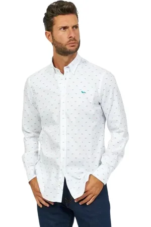 HARMONT&BLAINE Skjorte, Herre, Hvid, S, Herre Monotessuto Hvid Skjorte