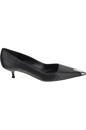 Alexander McQueen Sko, Dame, Sort, 37 EU, Læder, Sort læder spids tå pump