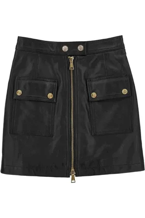 VERSACE Nederdel, Dame, Sort, S, Læder, Sheep Napa Læder Mini Nederdel