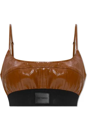 The Mannei Top, Dame, Brun, L, Læder, ‘Catalina’ kort tanktop
