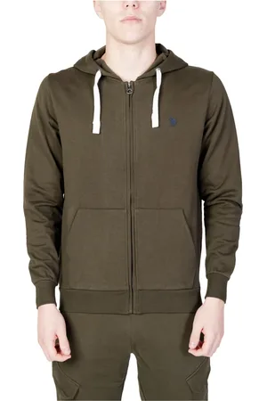 U.S. Polo Assn. Sweathshirts & Hoodies, Herre, Grøn, M, Bomuld, Herre hættetrøje
