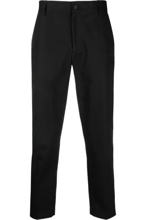 Maison Kitsuné Bukser, Herre, Sort, XS, Bomuld, Sorte Bukser med Broderet Logo