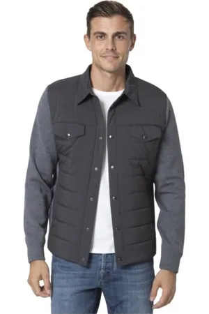 Gran Sasso Jakke, Herre, Sort, 2XL, Uld, Grå Bi-Materiale Jakkeskjorte