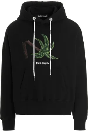Palm Angels Sweathshirts & Hoodies, Herre, Sort, XL, Bomuld, Broderet Hættetrøje