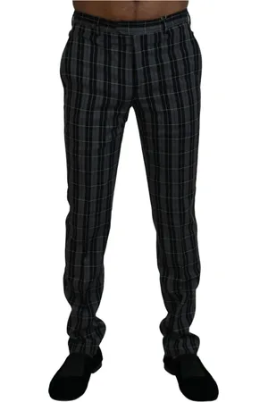 Bencivenga Bukser, Herre, Grå, S, Uld, Gråternet Slim Fit Chino Bukser