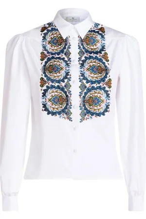 Etro Bluser & Skjorter, Dame, Hvid, S, Uld, Stilfuld Skjorte