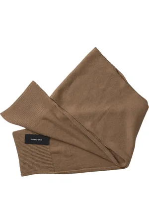 Dolce & Gabbana Tilbehør, Dame, Brun, ONE SIZE, Uld, Brun Strikket Kamel Wrap Shawl Foulard Tørklæde