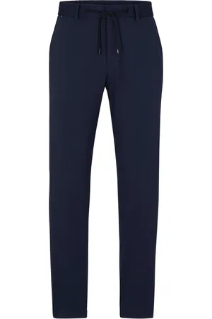 HUGO BOSS Bukser, Herre, Blå, 3XL, Polyester, Performance Stretch Jersey Slim-Fit Bukser