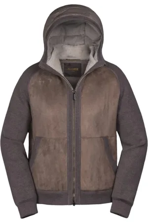 MOORER Jakke, Herre, Brun, L, Uld, Hybrid Fleece Bomberjakke