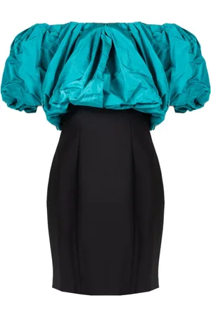 Pinko Kjole, Dame, Sort, S, Polyester, Mini Kjole med Bådhals og Korte Ærmer