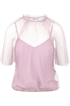 RED Valentino Bluser & Skjorter, Dame, Lyserød, M, Tyl, Lilla Tyl Bluse