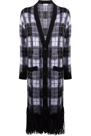 RED Valentino Strik, Dame, Sort, M, Ternet Moto Frakke med Frynser