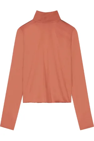 Rohe Strik, Dame, Brun, S, Satin, Turtleneck
