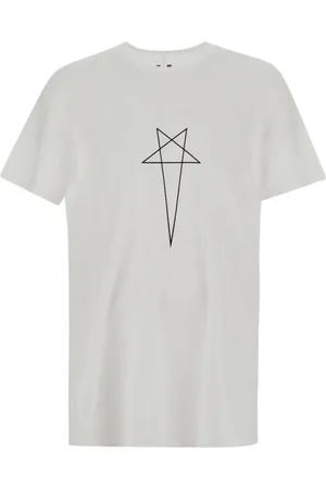 Rick Owens Top, Herre, Hvid, S, Bomuld, Level T-shirt, Klassisk Pasform