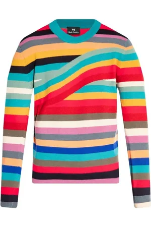 Paul Smith Strik, Dame, Flerfarvet, XL, Uld, Swirl Stripe Sweater