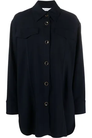 Rodebjer Bluser & Skjorter, Dame, Blå, S, Uld, 7008 Dark Navy Seina Skjorte