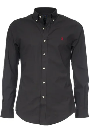 Ralph Lauren Skjorte, Herre, Sort, 2XL, Bomuld, Slim-Fit Formel Bomuldsskjorte