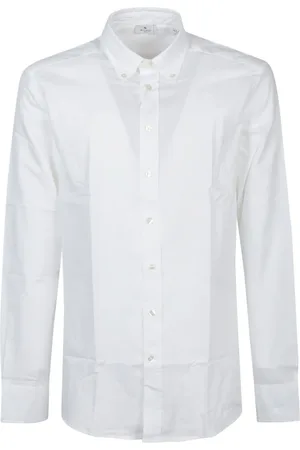 Etro Skjorte, Herre, Hvid, 2XL, Roma Logo Skjorte