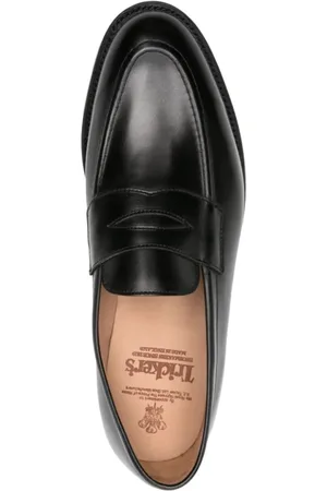 TRICKERS Sko, Herre, Sort, 41 1/2 EU, Uld, Sorte flade sko med poleret finish