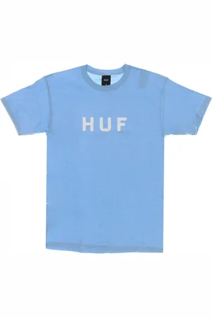 Huf Top, Herre, Blå, XL, Essentials Logo Tee - Lys Blå
