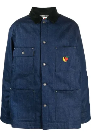 Sky High Farm Jakke, Herre, Blå, M, Denim, Blå Denim Jakke med Logo Patch