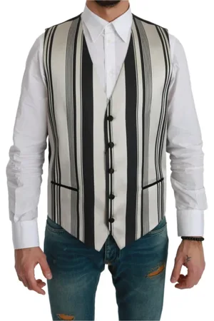 Dolce & Gabbana Jakkesæt, Herre, Sort, M, Bomuld, Vest med logo detaljer
