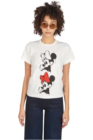 Comme des Garçons Top, Dame, Hvid, S, Bomuld, Hvid Minnie Print T-shirt