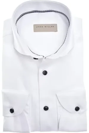 john miller Skjorte, Herre, Hvid, 3XL, Bomuld, Hvide langærmede skjorter