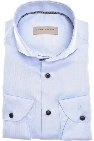 john miller Skjorte, Herre, Blå, 5XL, Blå langærmede skjorter