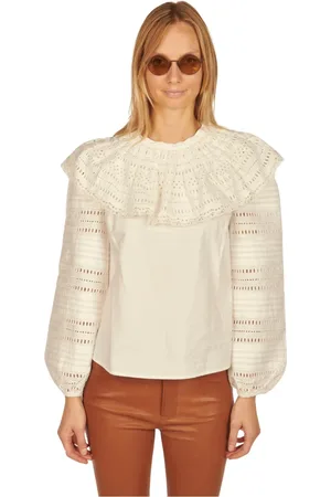SEA Bluser & Skjorter, Dame, , XS, Bomuld, Ivory Broderie Anglais Skjorte