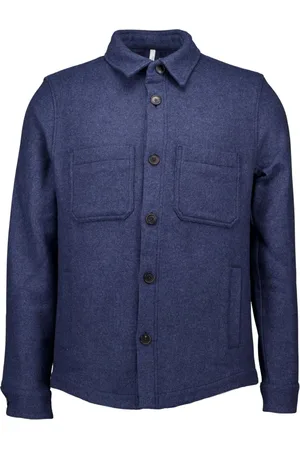 Profuomo Jakke, Herre, Blå, 2XL, Uld, Blå Stilfuld Skjorte