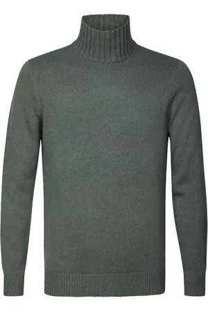 Profuomo Strik, Herre, Grøn, 2XL, Uld, Grøn Stilfuld Skjorte